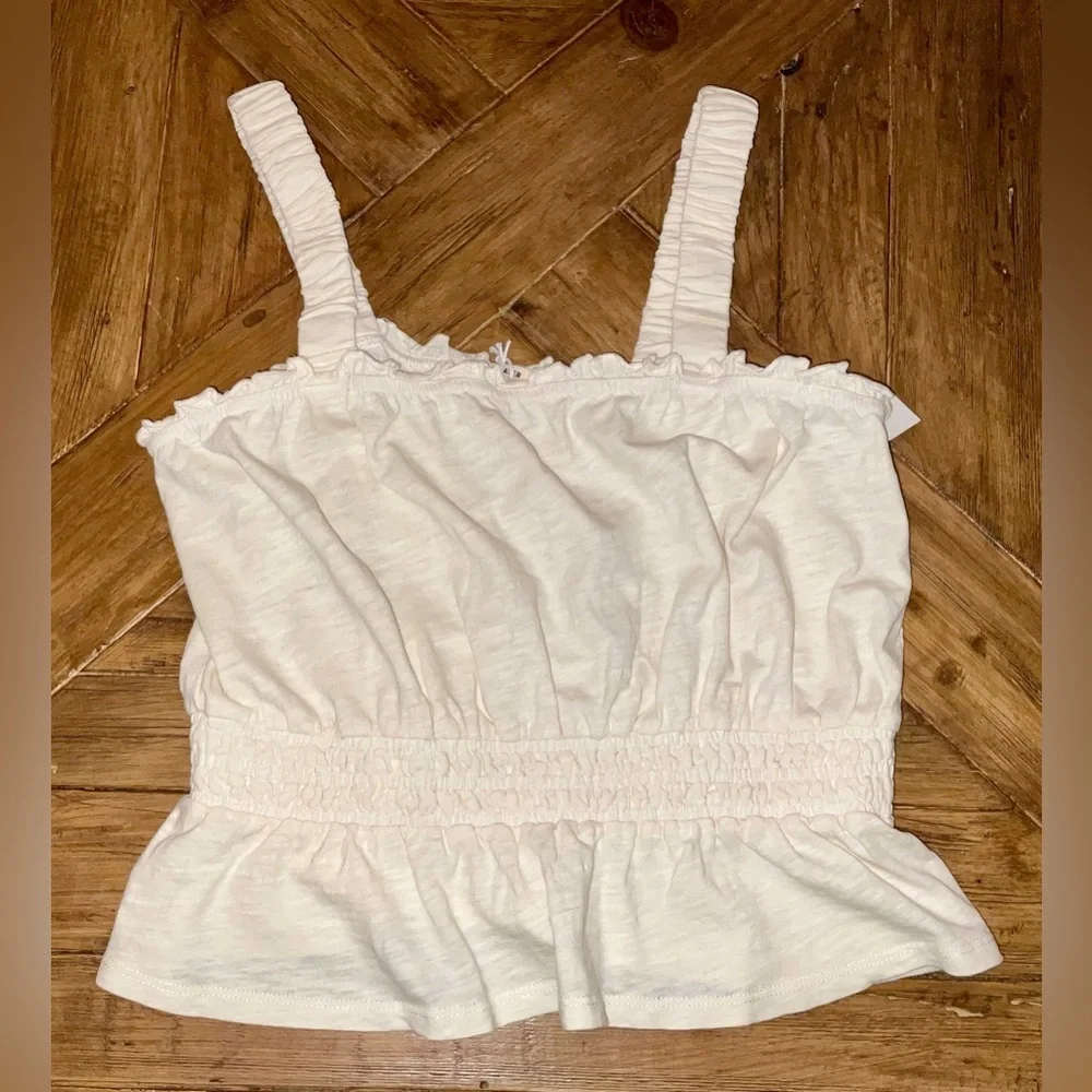 Marine Layer Dylan Smocked Sleeveless Top - size medium - antique white - Picture 2 of 11